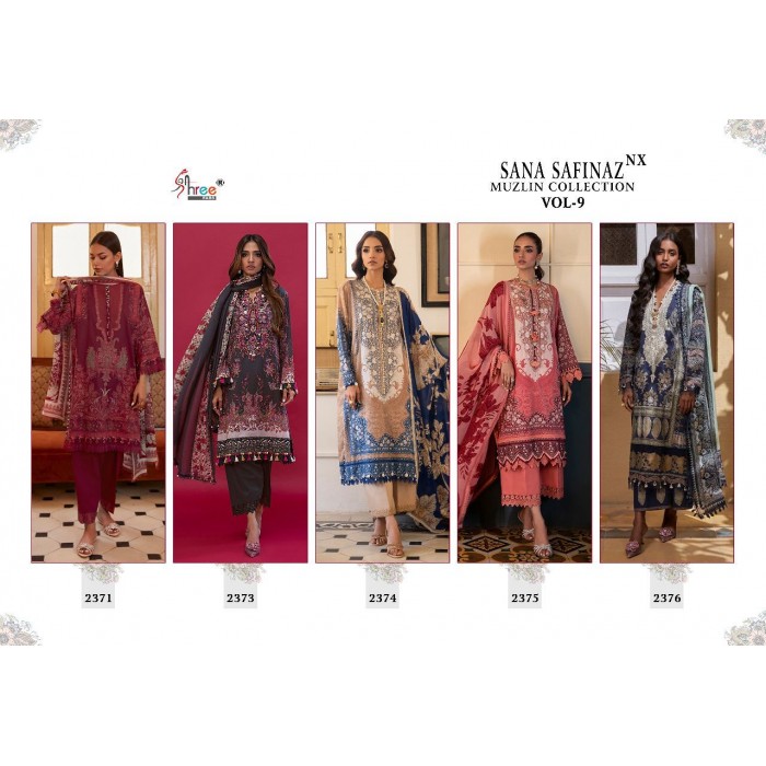Shree Fabs Sana Safinaz Muzlin Vol 9 Nx Salwar Suits